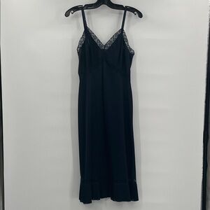 Vanity Fair Vintage Navy Blue Lace Trim Nightgown